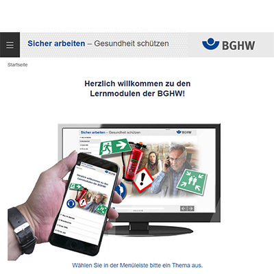 Öffnen Lernmodule der Reihe "Sicher arbeiten - Gesundheit schützen"